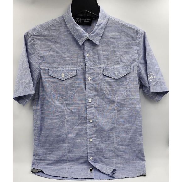 Mercedes-Benz Mens Large USA Collection short‎ sleeve Button up Embroidered logo